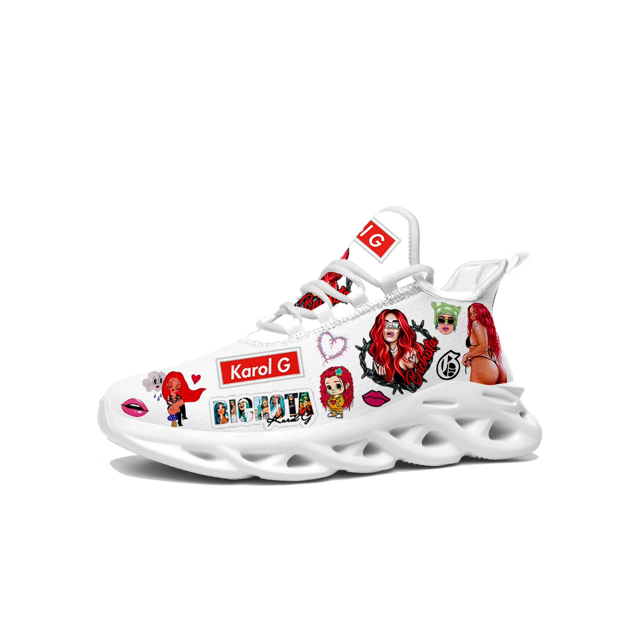 

Karol G Bichota Flats Sneakers Mens Womens Sports Running Shoes Quality Sneaker Lace Up Mesh Footwear Tailor-made Shoe White