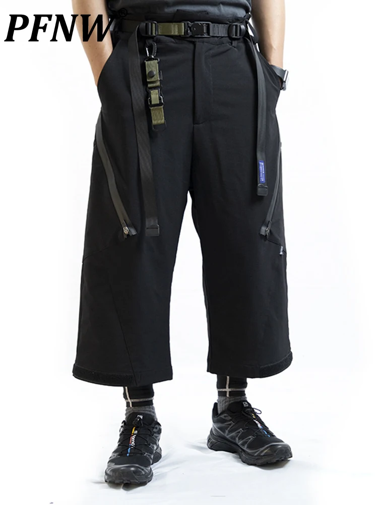 

PFNW Darkwear модные широкие дышащие дизайнерские быстросохнущие уличные брюки для мужчин, летняя модная повседневная однотонная одежда 12A3185