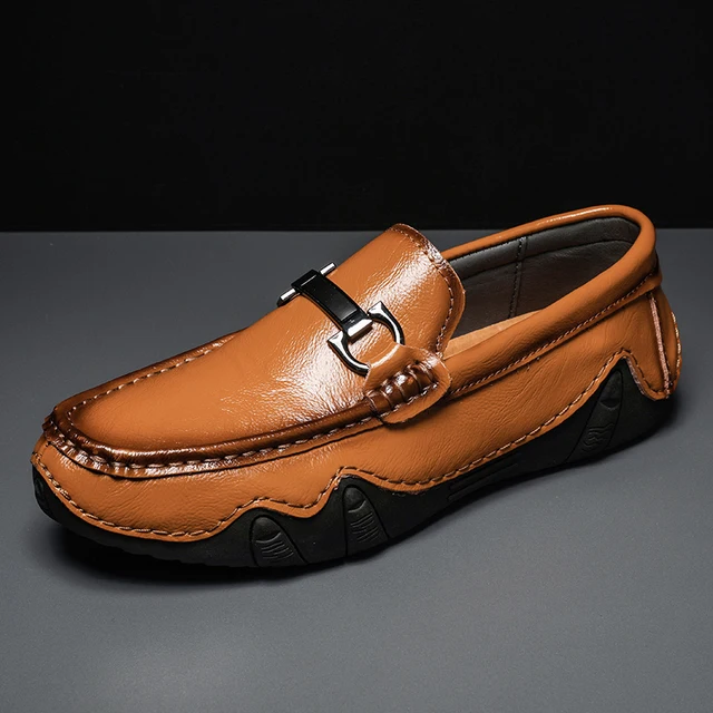 genuine Leather Men's Shoes slip on 