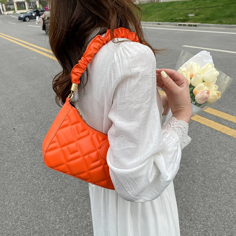 Women Bags Fashion Soft PU Armpit Shoulder Bag Vintage Handbag Female Small Subaxillary Bags Casual Retro Mini Shoulder Bag