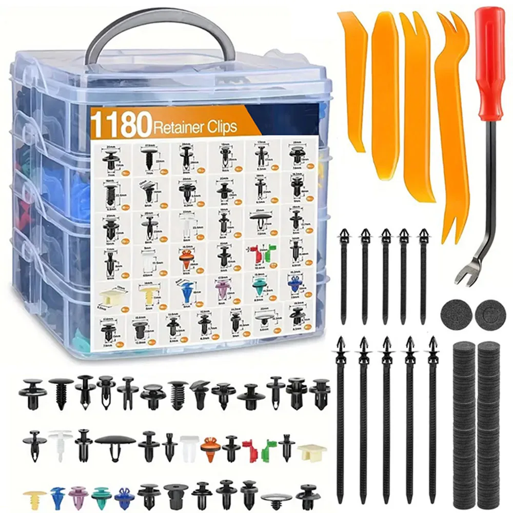 

Автомобильные фиксаторы и автозастежки в ассортименте — заклепки на бампер и крыло с 10 съемниками крепежа для кабельных стяжек для Toyota Honda