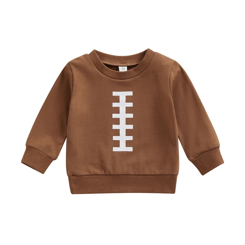 

Bmnmsl Baby Girls Boys Sweatshirt, Long Sleeve Crew Neck Rugby Print Casual Pullover Tops
