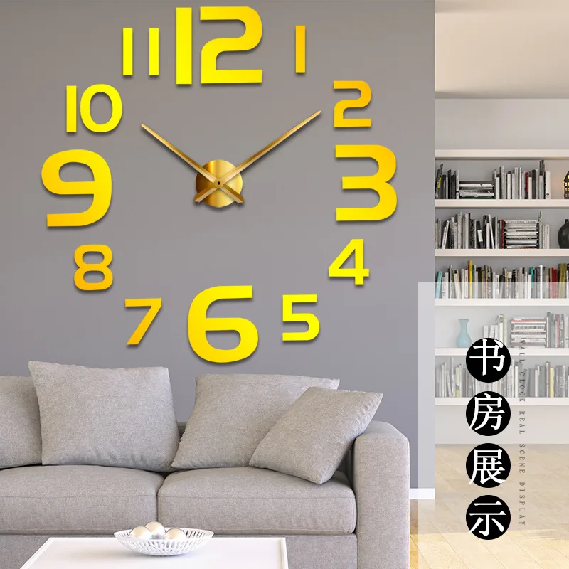 

Простые и креативные настенные часы большого размера для творчества, домашний индивидуальный стиль, гостиная, современные индивидуальные ...
