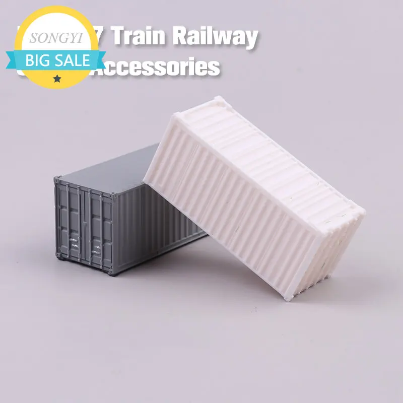

1:87 Scale Container Model 20 Feet Freight Car For Train Railway Scene Layout Diorama Accessories