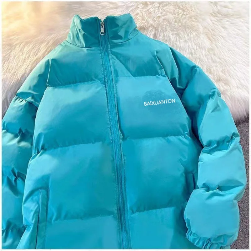 Autumn and Winter Womens Parker Loose New Top Down Cotton Coat for Women