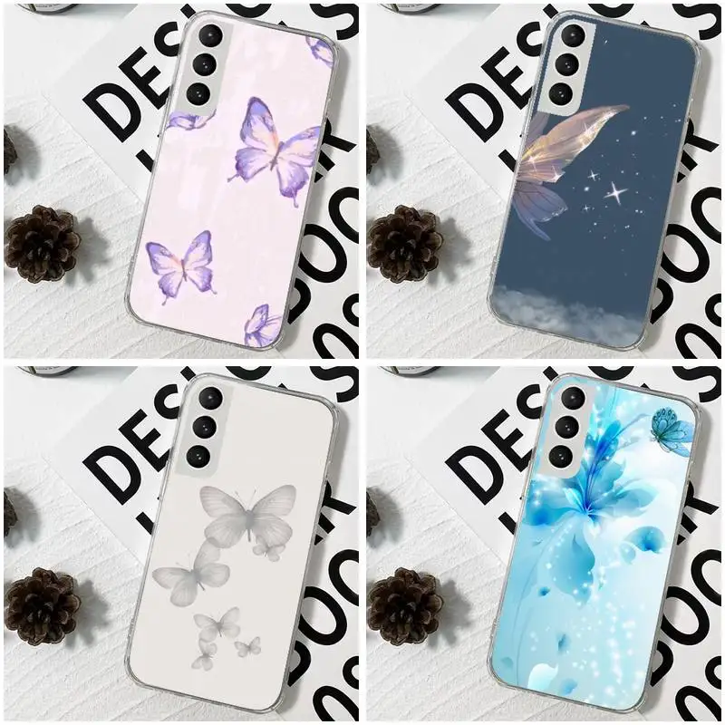 

Butterfly Series Phone Case For Samsung Galaxy S10 S10e S8 S9 Plus S7 A70 Edge Note10 Transparent Cove