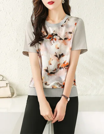 

Summer 2020 short t shirt Women Blue sleeve Top Garment