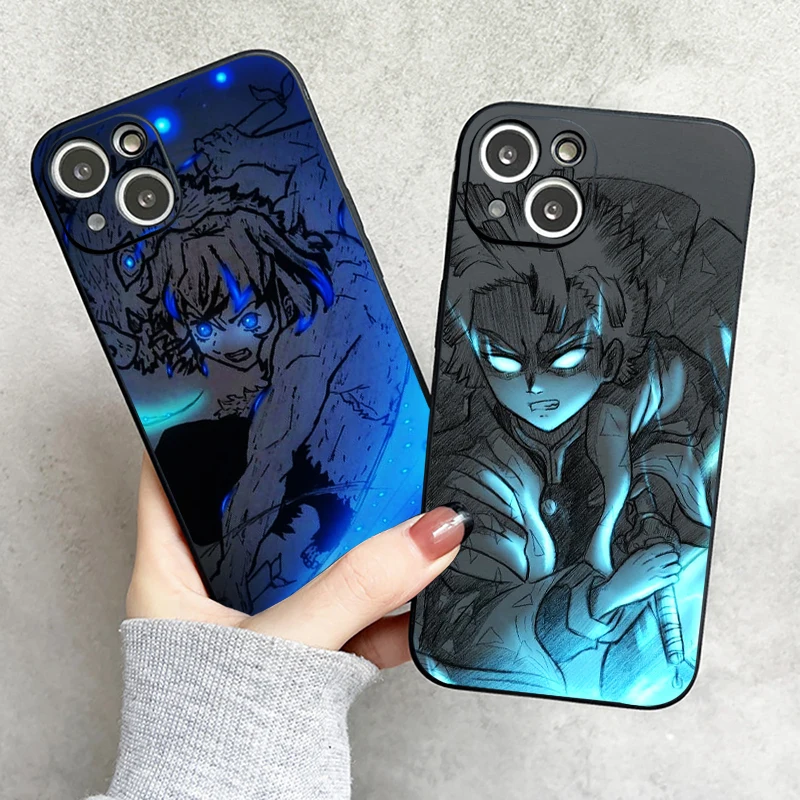 

Demon Slayer Phone Case For Funda iPhone 11 12 13 Pro Max Mini X XR XS SE 2020 6 7 8 Plus Etui Celular Back Soft Black