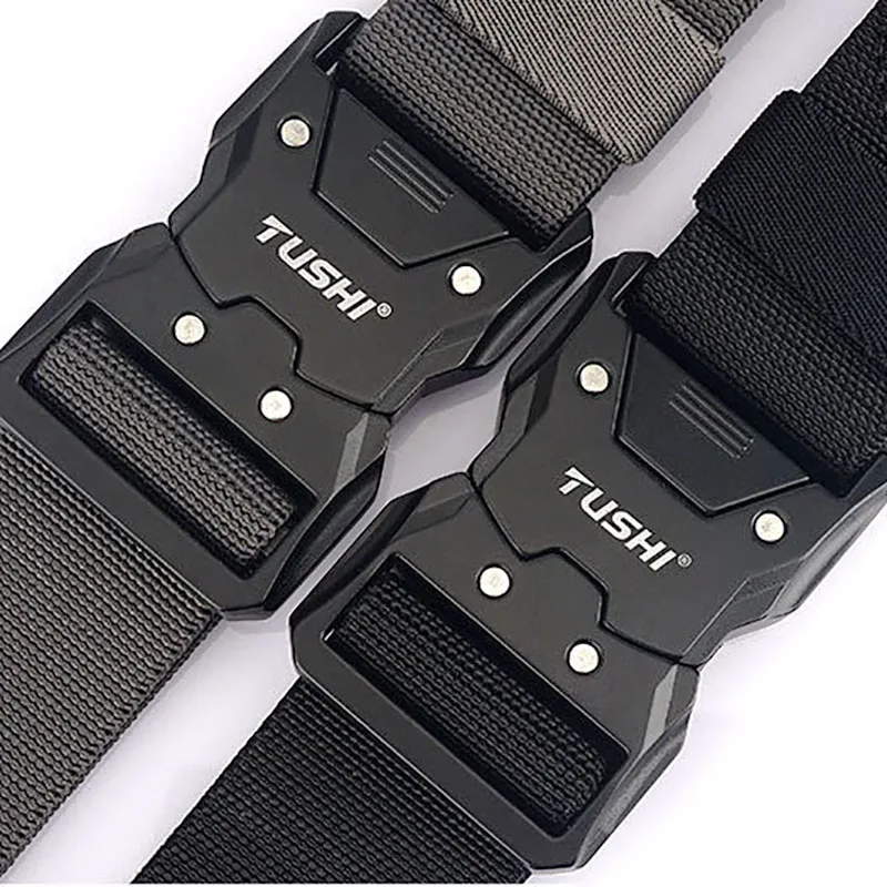 Men Magnet Buckle Outdoor Tactical Military Army Belt Unisex Magnetic Multi Function Combat Survival Nylon Sports Cycling Belts