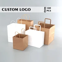 brown kraft paper bag for food takeaway with logo small business gift bag for packaging 22072004