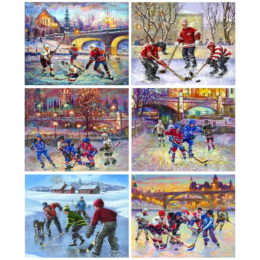 

GATYZTORY Coloring By Number Ice hockey Pictures By Number Portrait Drawing On Canvas HandPainted Art Gift Kit DIY Decoration