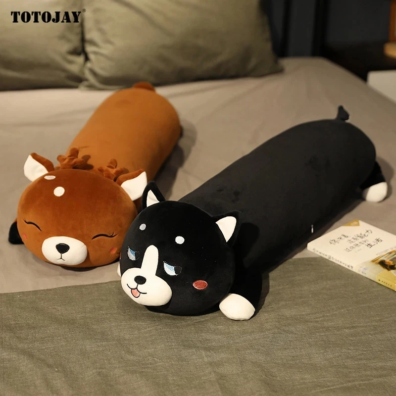 80-120CM Животные Плюшевая Игрушка Длинная Подушка для Сна Мягкий Друг На Ногах Единорог Динозавр Кот Коричневый Медведь Свинья Игрушки для Детей.