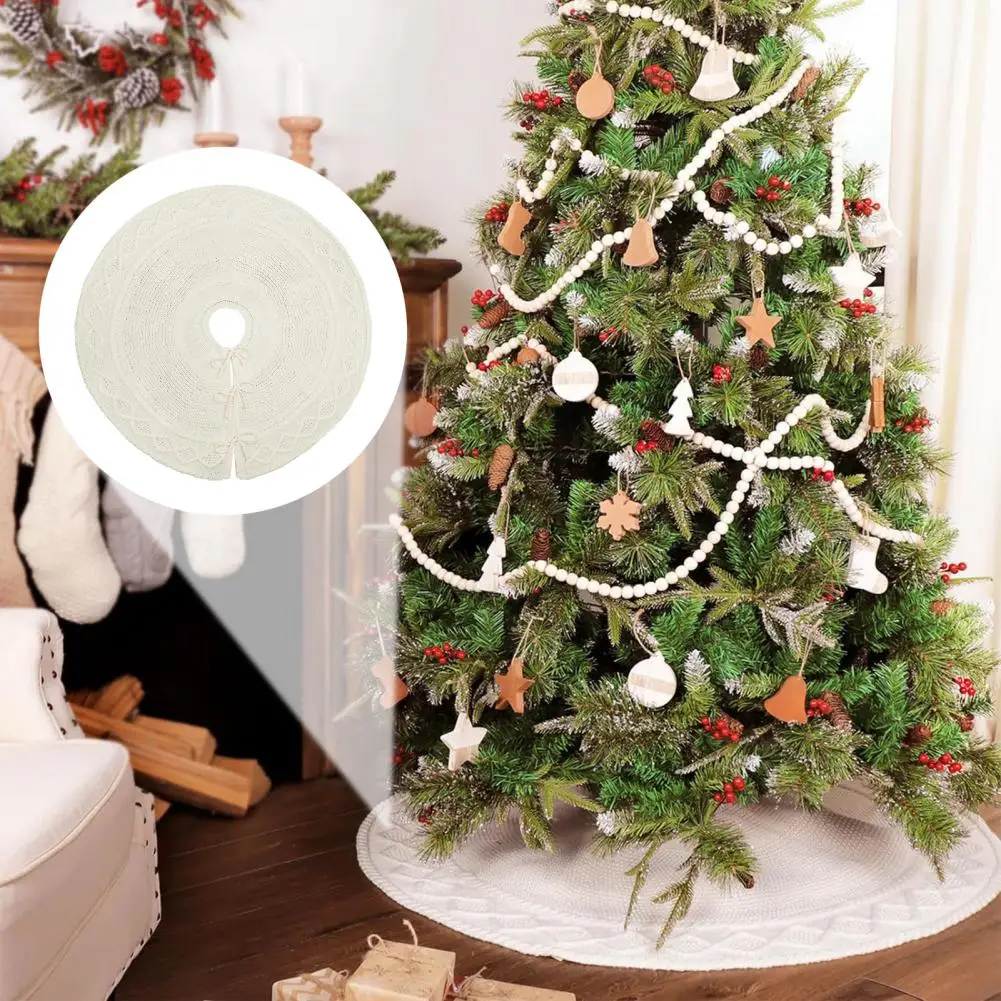 Праздничный вязаный чехол на елку вязаная юбка в деревенском стиле комплект с