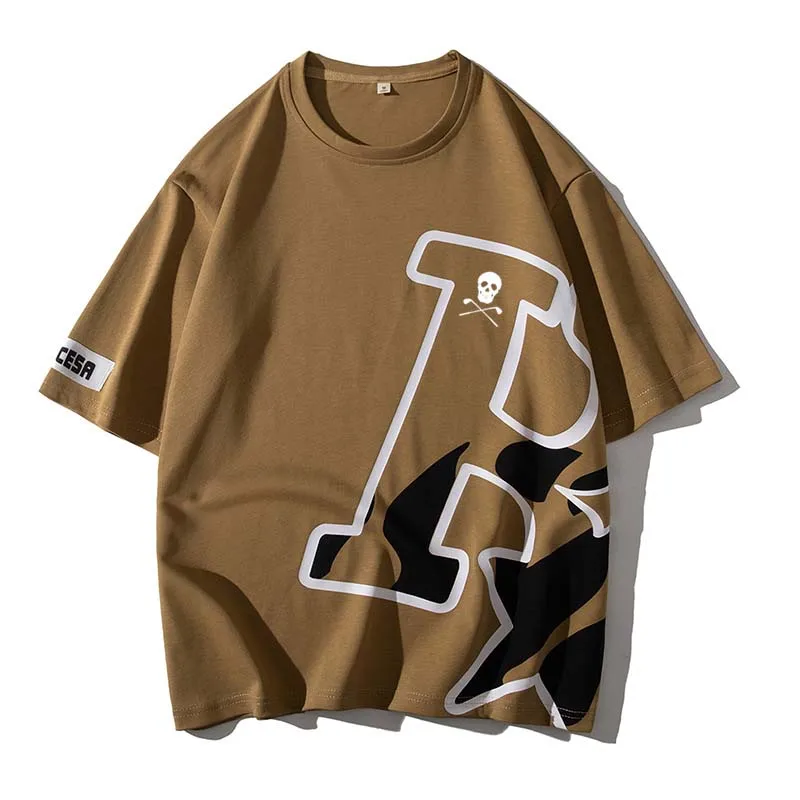 Men Short Sleeve T Shirt Golf For Men's 2023 Summer High Quality Top Tees Classic Fashion Clothes Loose O-NECK