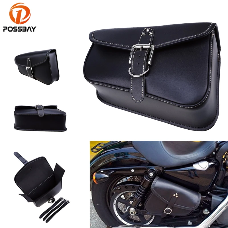 

Motorcycle Saddlebag Luggage Bag Saddle Bag PU Leather Tool Bags Storage for Harley Sportster 883 Cruiser Storage Pouch Bicycle