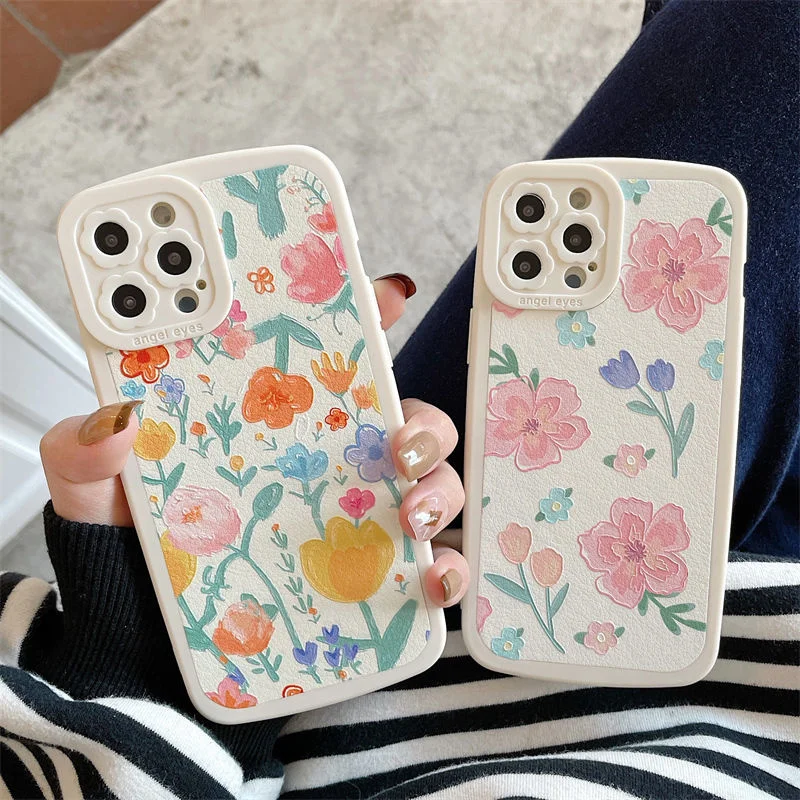 Чехол с акварельным цветочным рисунком чехол для камеры мягкая и красивая
