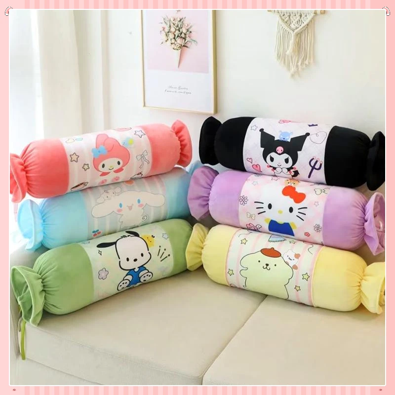 

Мультяшная милая девушка Sanrio Kuromi сердце ледяная шелковая крутая Подушка летняя крутая кровать длинная полоса искусственная кожа подарок на день рождения