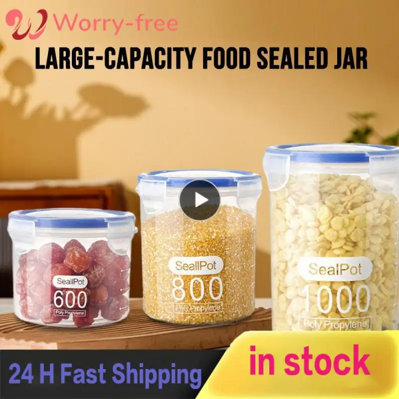 

Kitchen Accessories Clear Container Moisture-proof Keep Fresh Food Sealed Jars Transparent Kitchen Storage Jars Kitchen Gadgets