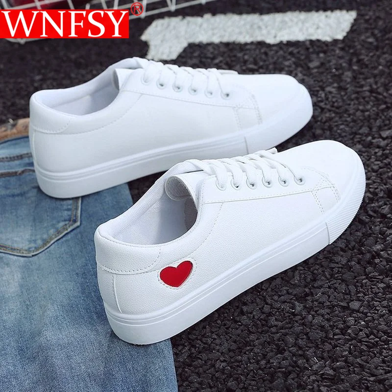 

Wnfsy Woman Leather Sneakers Autumn Fashion Woman Lightweight Anti-slip Flats Breathable Cute Casual Shoes Zapatillas De Mujer