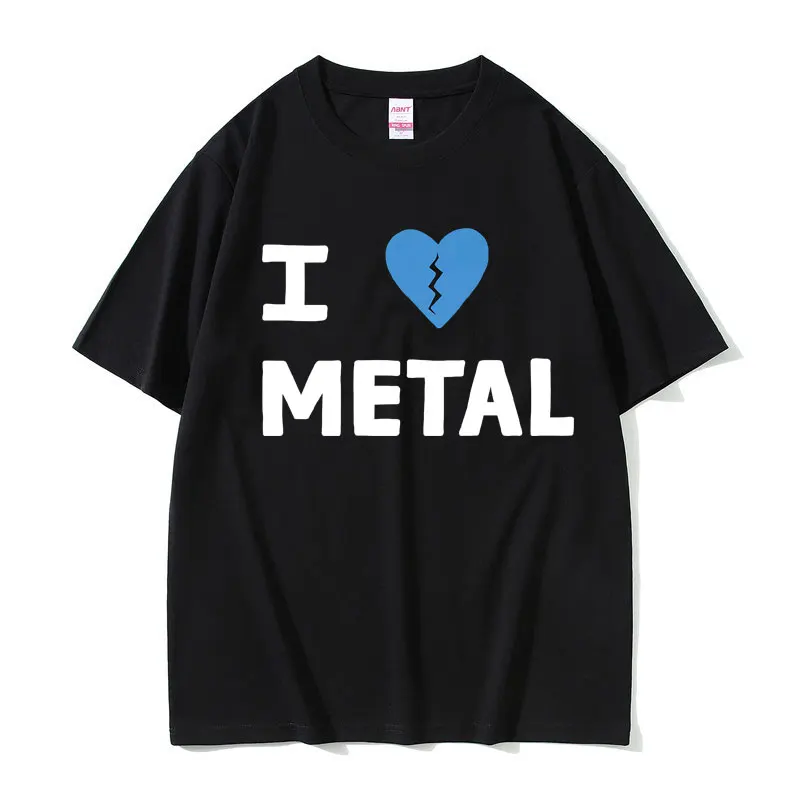 Футболка мужская оверсайз в стиле кэжуал из хлопка с надписью I Love