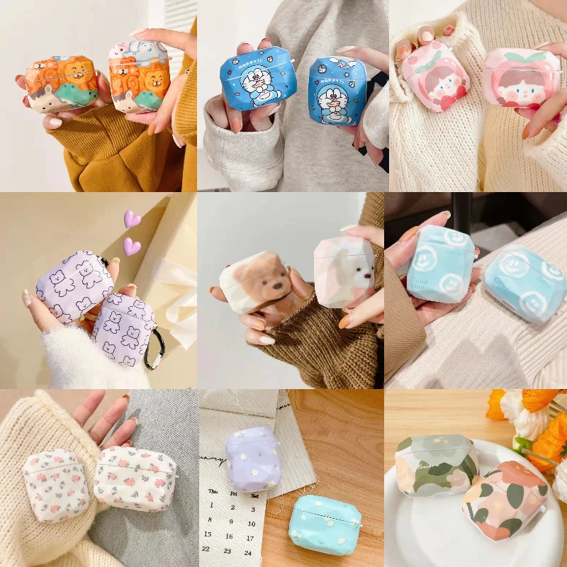 

For 2021 New airpods 3 case,Cute Cartoon diamond Headphone Cases For Airpods 2 1 pro hard Earphone protective case