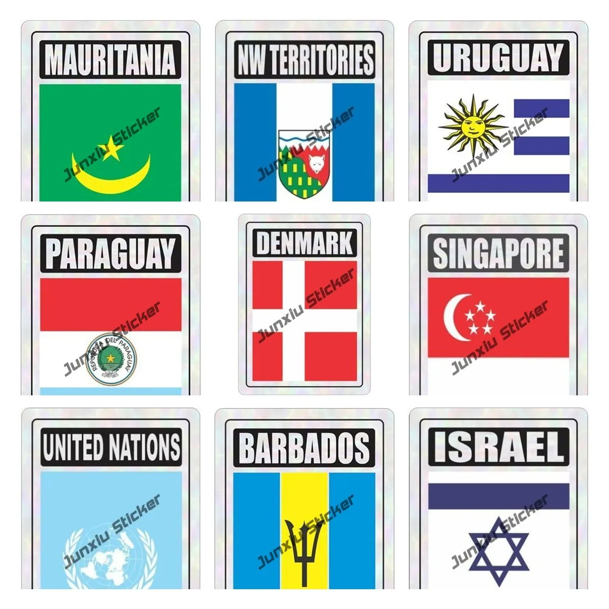 

Creative Car Decals National Flag Car Stickers Motorcycle Decoration Germany Israel Italia Denmark Singapore Flag PVC Car Decals