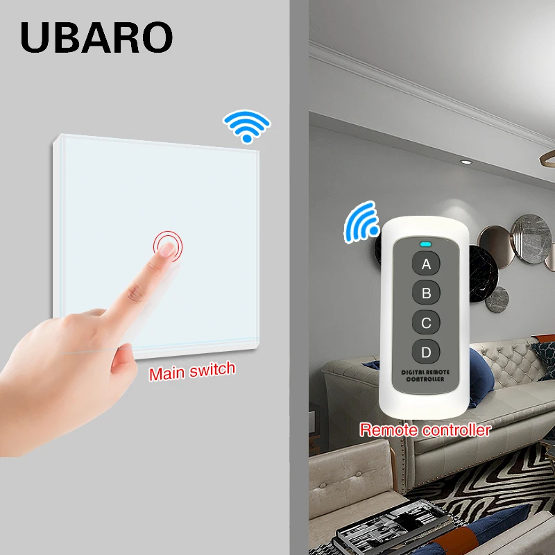 Беспроводной пульт дистанционного управления UBARO RF433 ЕС роскошная стеклянная