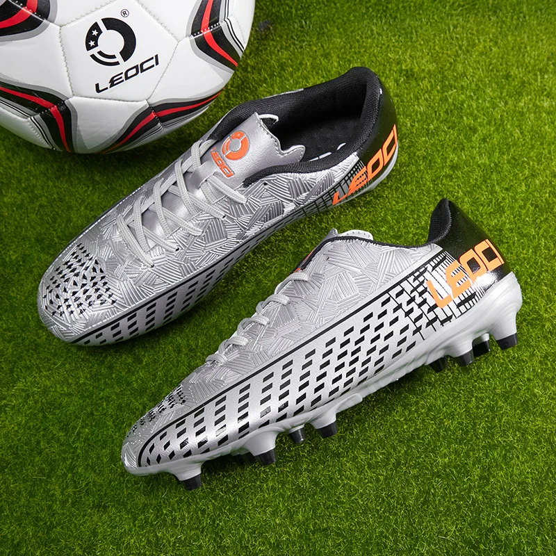 Boys And Girls Long Spike Soccer Shoes Unisex Broken Spike Soccer Shoes Youth Children Grass Training Soccer Shoes 31-45#