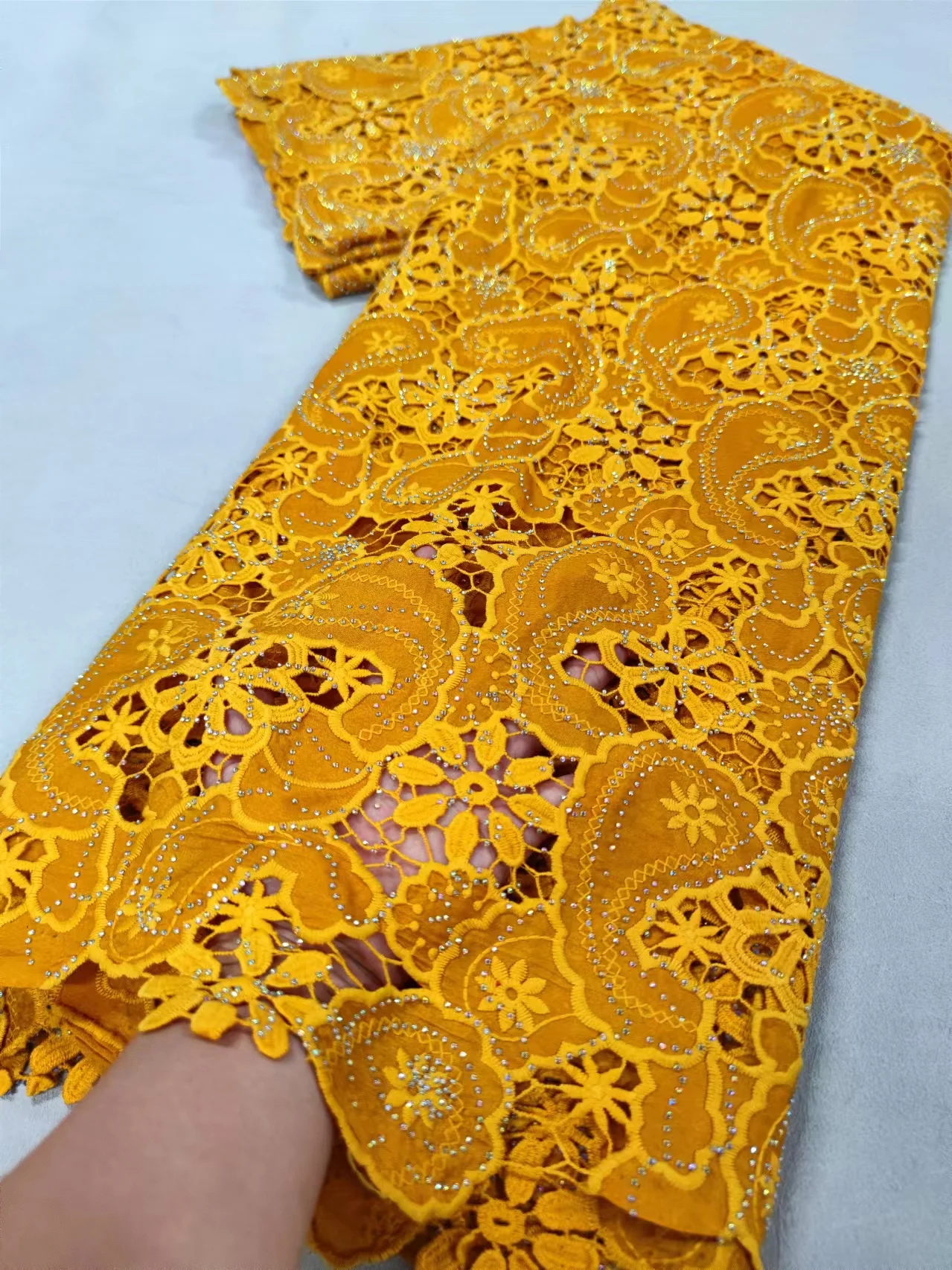 2024 африканская кружевная ткань с блестками нигерийская сетчатая 5 ярдов высокое