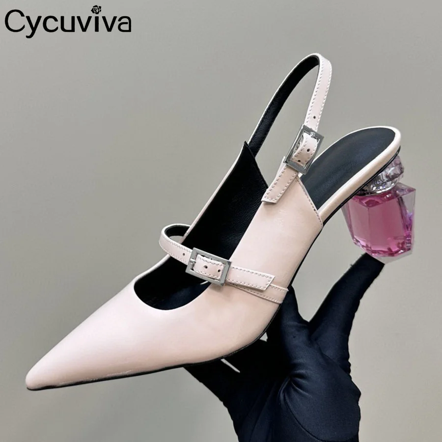 Новые летние брендовые туфли на высоком каблуке женские кожаные модельные с