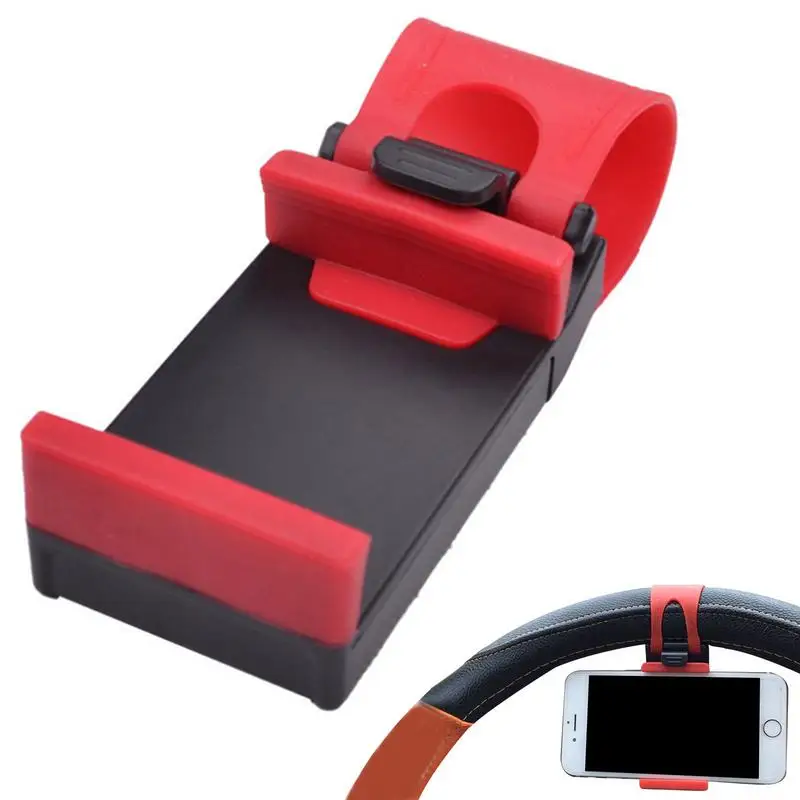 

Car Steering Wheel Phone Holder Bracket Mount Clip On Hands Free Calling Convenient Design High Quality Silicone Vehicle Mounted
