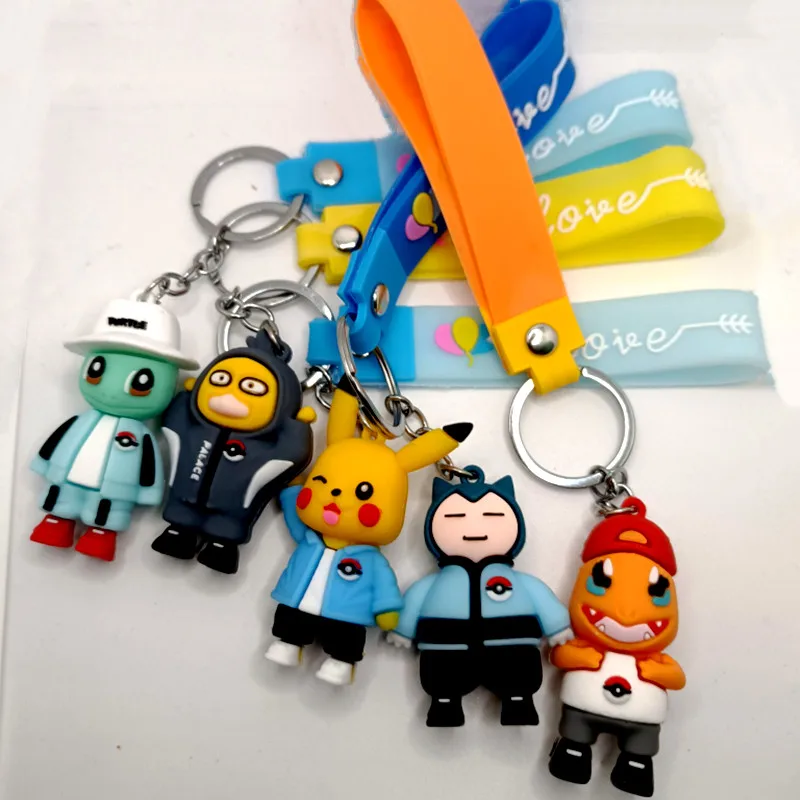 

Pokemon Cute Pikachu Anime Cartoon Kabi Beast Action Doll Keychain Little Fire Dragon Creative Toy Gifts