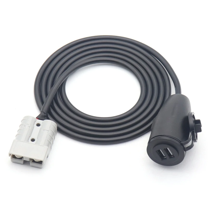 

50A For Anderson Plug Power Connector With Extension Cable Dual USB 16AWG For Cars, New Energy, Industry
