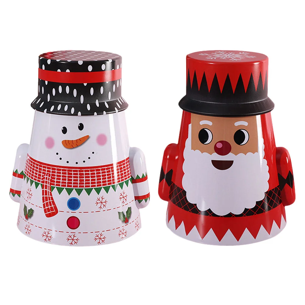

Christmas Box Candy Tin Gift Cookie Containers Tins Jarteacanister Favor Boxes Container Holiday Metal Chritsmas Cans Snowman