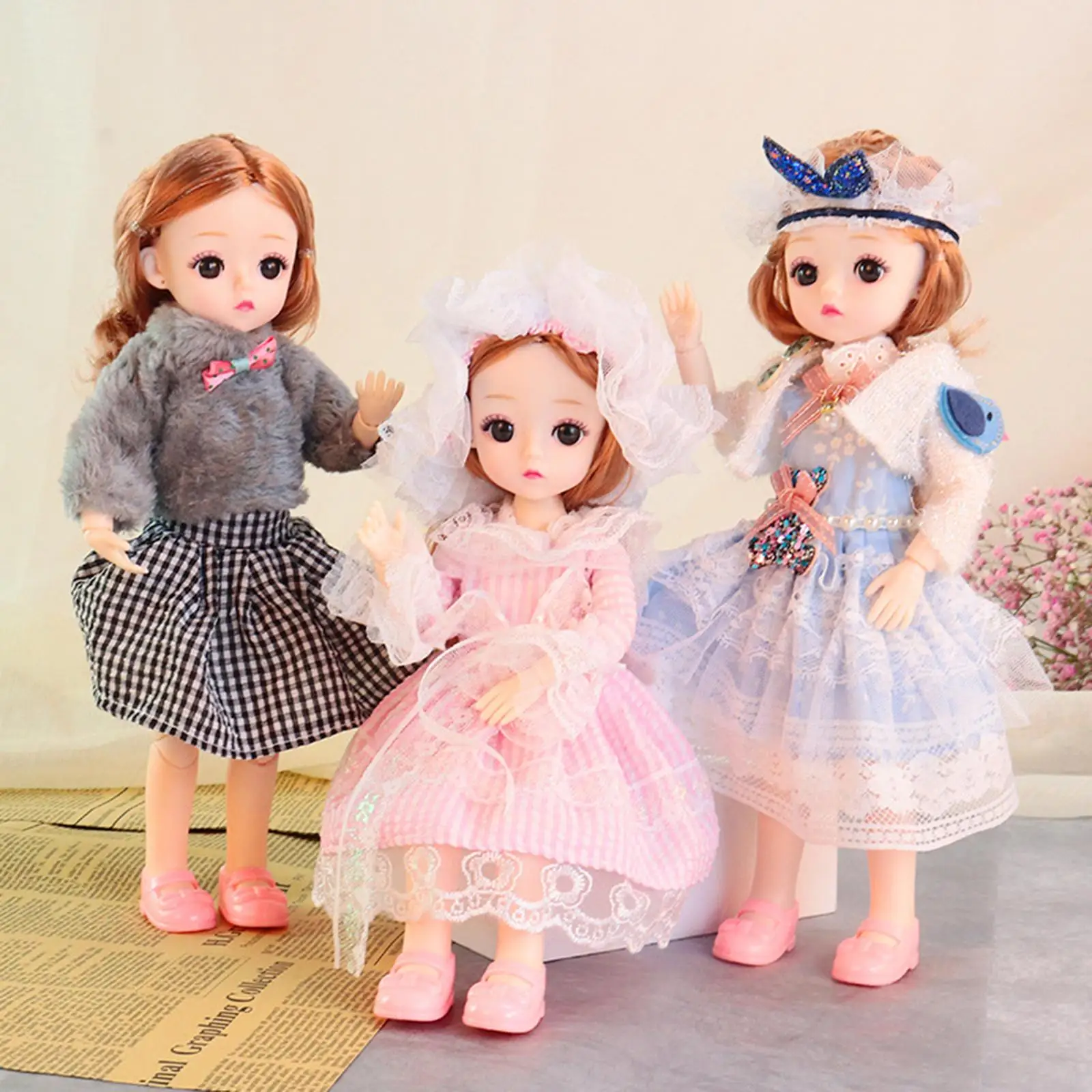 

Шарнирная кукла 30 см, кукла с большими глазами, 1/6, кукла-платье, кукла с густыми волосами, игрушка для детей