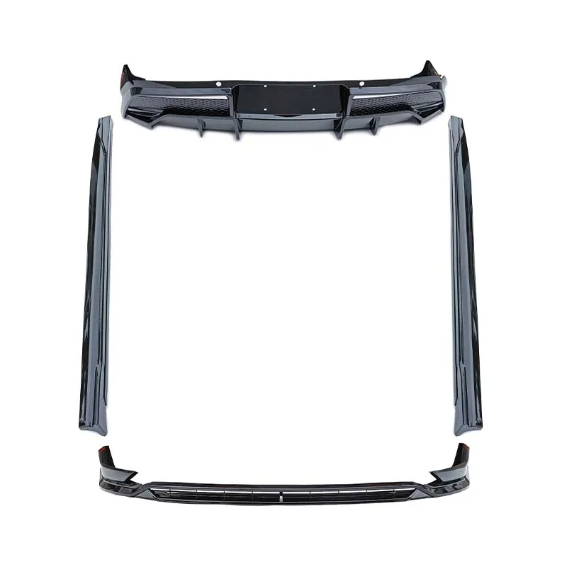 Фото Комплект кузова Axinda New Style для BYD Seal 07 DMI 2022-передний бампер, задний диффузор, глянцевый черный полипропиленовый материал, боковые юбки для №4