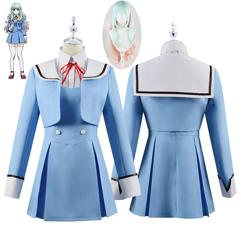 

Костюм для косплея Tenkuu Shinpan Shinzaki Kuon Wig JK из аниме с высокой посадкой, униформа для девочек, женская школьная форма, костюм для вечеринки