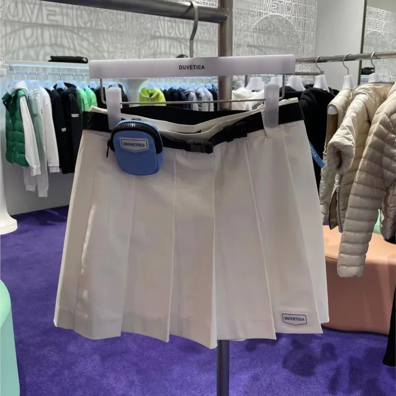 Women Girls Short High Waist Pleated Skater Tennis Skirt With small bag