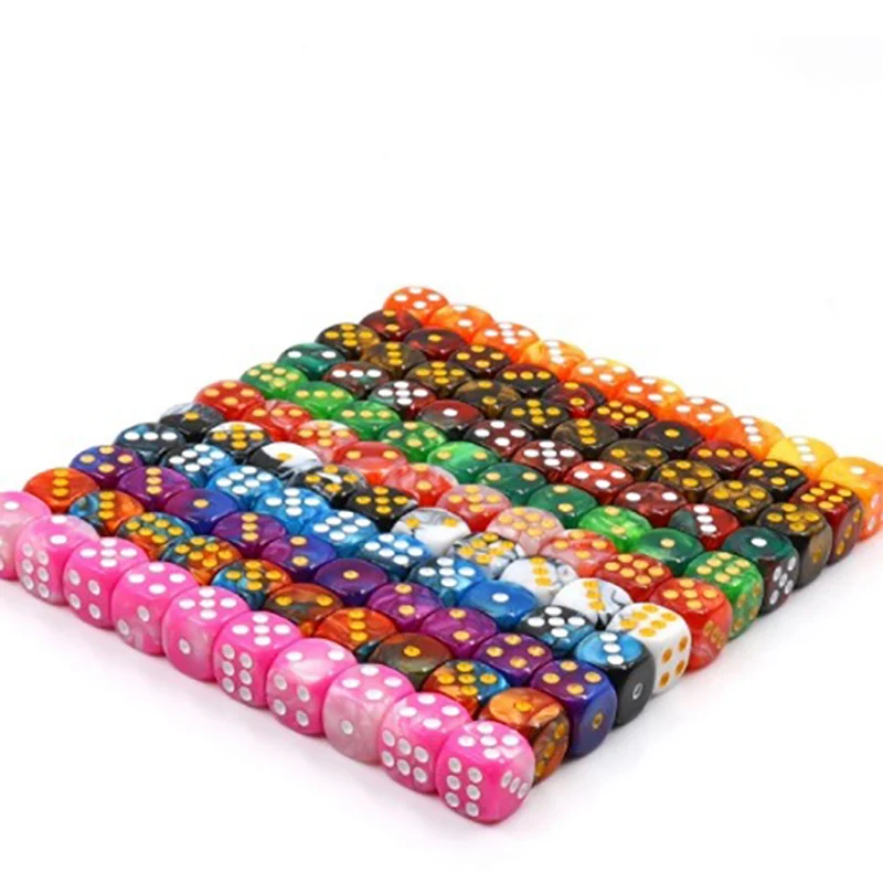 

10 PCS Colorful Point Round Corner Game 12mm Rounded Two-color Dot Dice