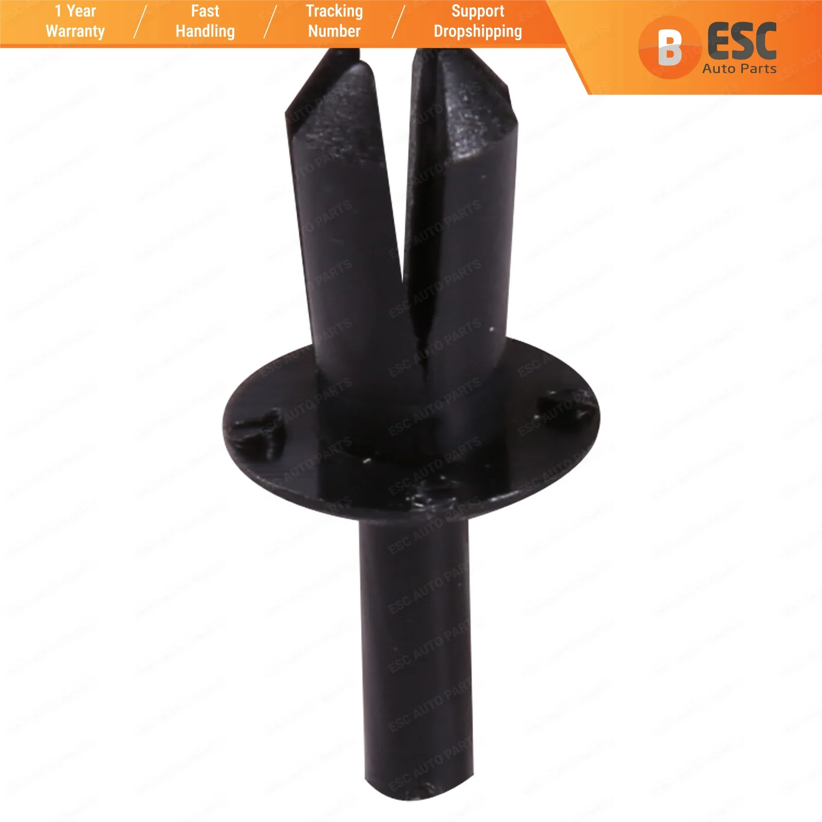 

ESC ECF2397 10 Pieces Mudshield Push-Type Retainer, Small, Black for VW : N0385012; Karsan : 1719242 T2392
