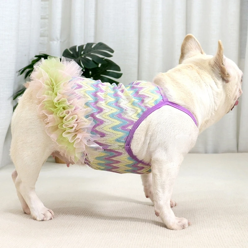 Fat Dog Apparel Summer Thin Mesh Sling Skirt Dog Vest Summer Bulldog Pug Corgi Puppy Outfits Clothes for French Bulldog