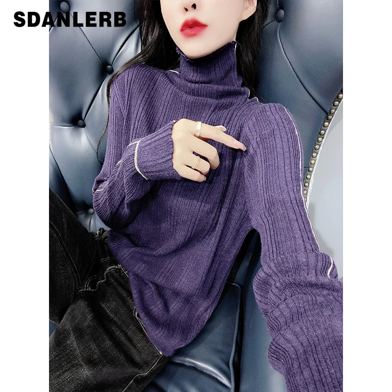 

Women's Inner Wear Slimming Turtleneck Sweater 2021 Autumn Winter New European Goods Knitted Bottoming Shirt Fashion Pullover