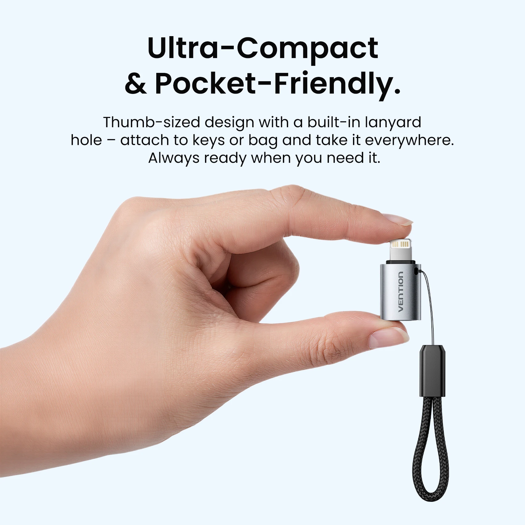 Фото Адаптер Vention Lighting to USB C OTG, переходник USB-C (женский) на Lightning (мужской) для iPhone 14, 13, 12, разъем Lightning USBC OTG №5