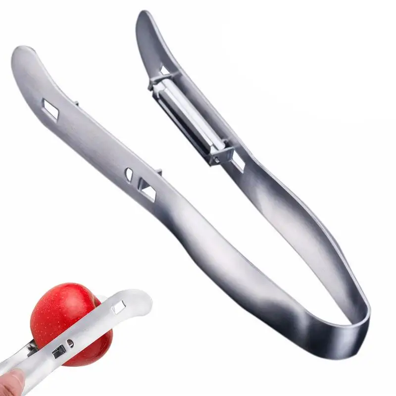 

Овощечистка из нержавеющей стали, двухсторонний очиститель моркови, с эргономичной ручкой