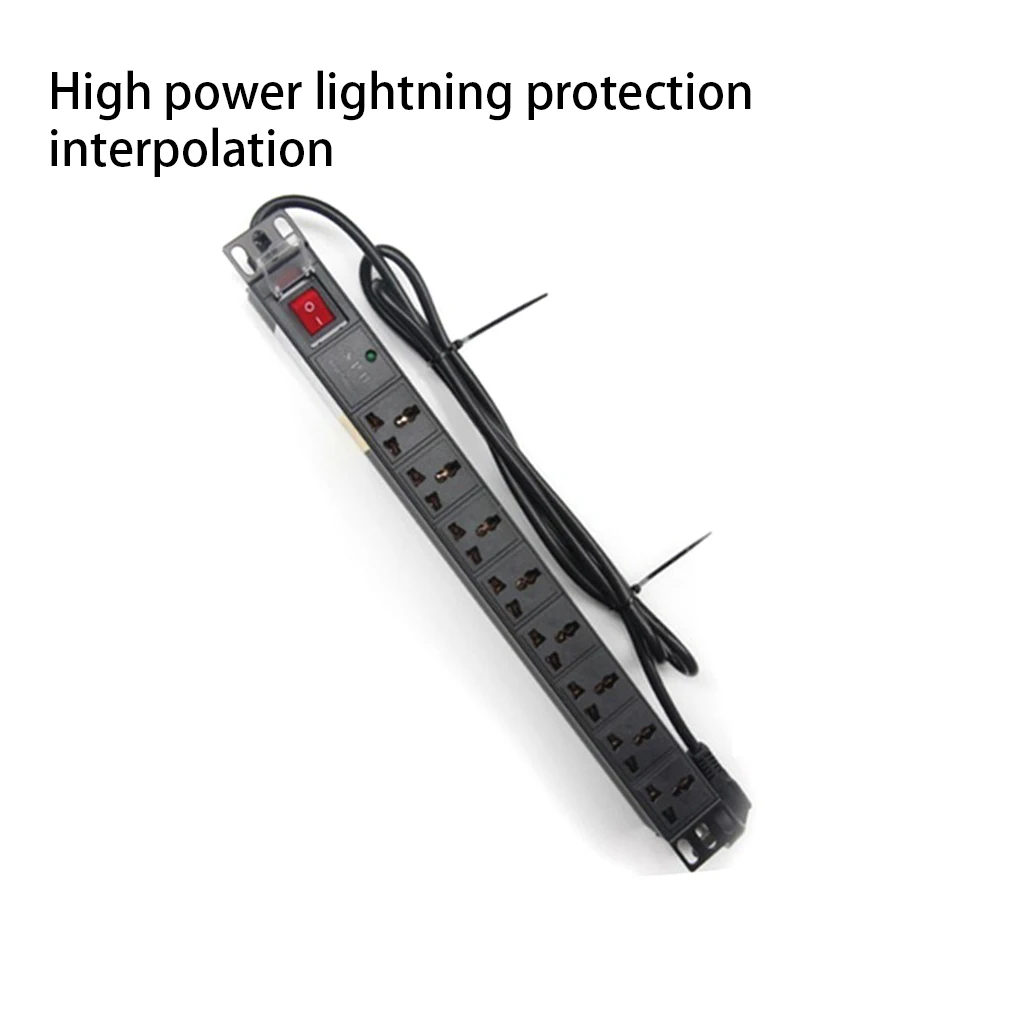 

EU Plug 2500W 10A Power Strip with Switch 8 Outlets Wall Electrical Socket Port Surge Protector Office PDU Replacement