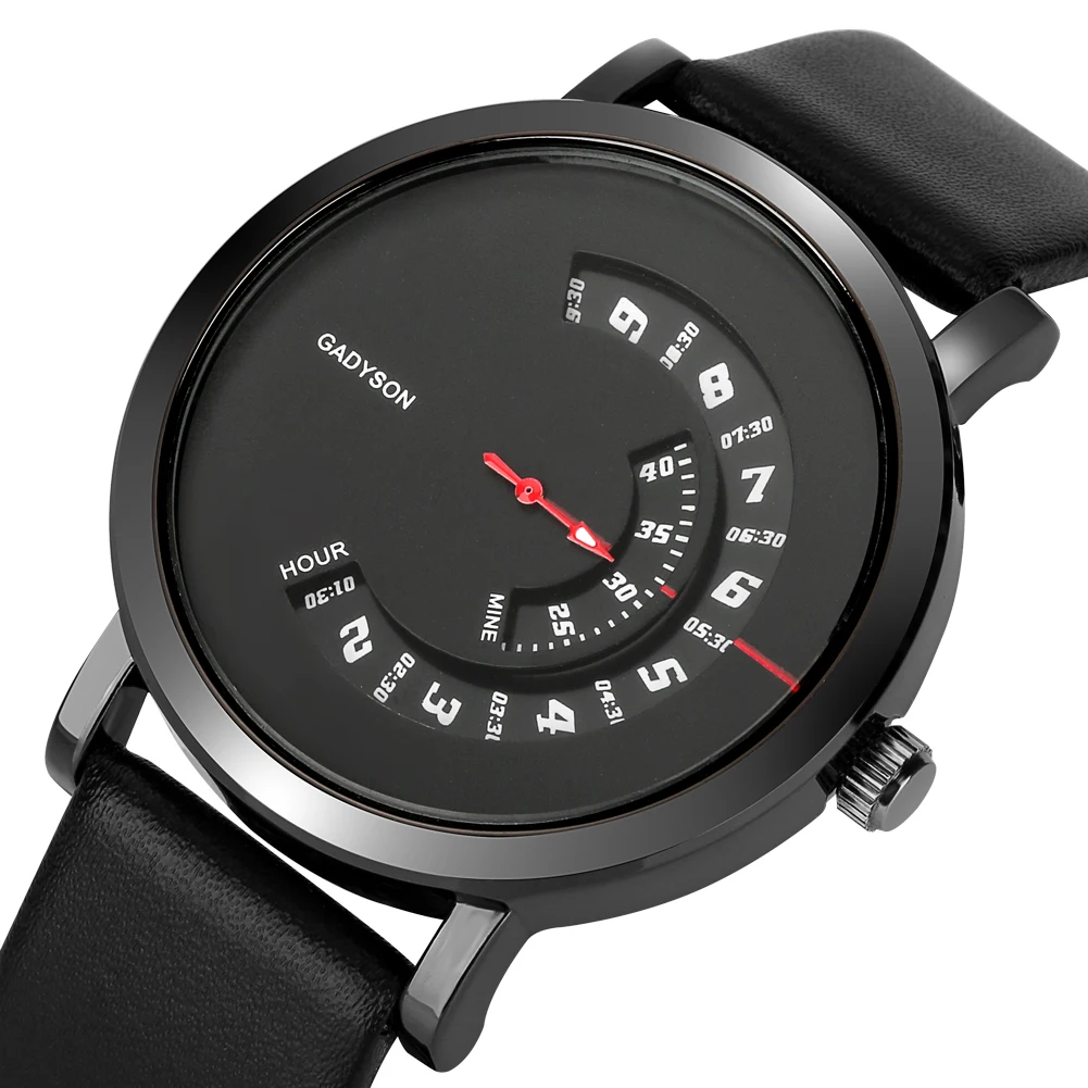 

Fashion Creative Watch for Men Roulette Time High Grade Quartz Wristwatch Leather Strap Belt Red Needle 2022 Luxury Man Watches