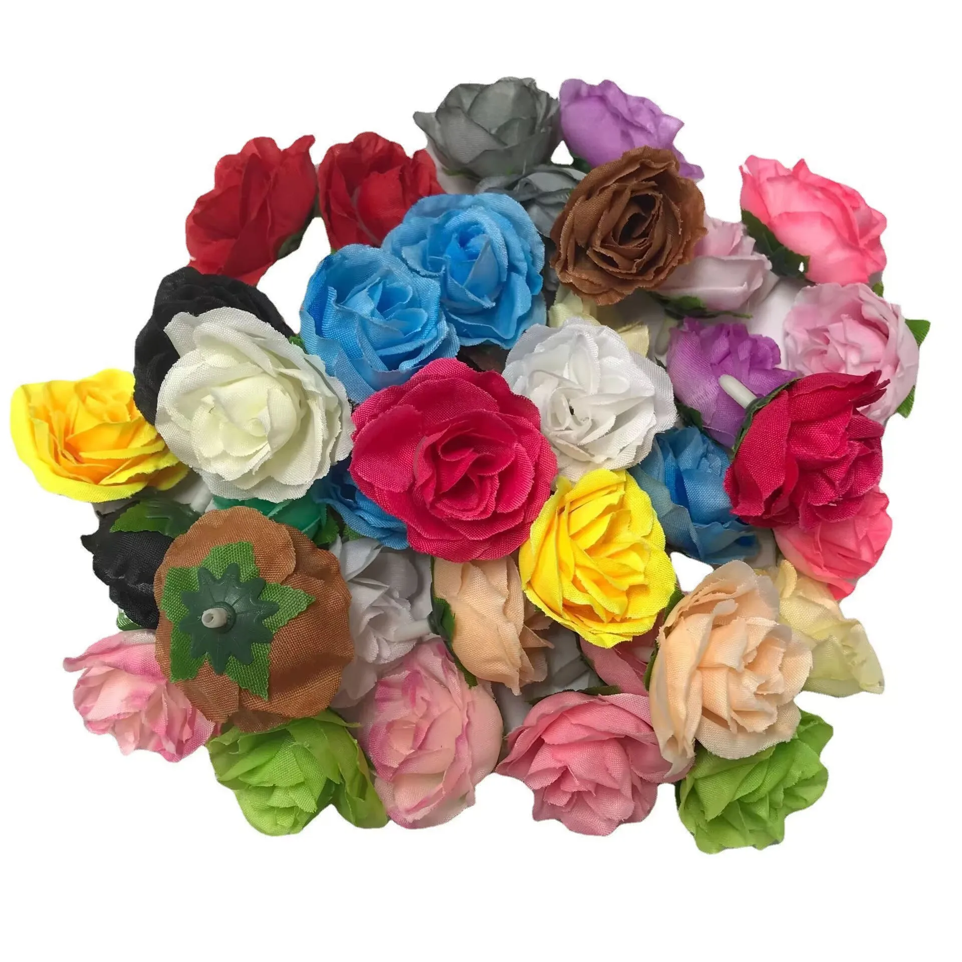 

20pcs Artificial Flower 3cm Mini Silk Rose Flower Head Wedding Party Home Decoration DIY Wreath Headwear Candy Box Accessorie