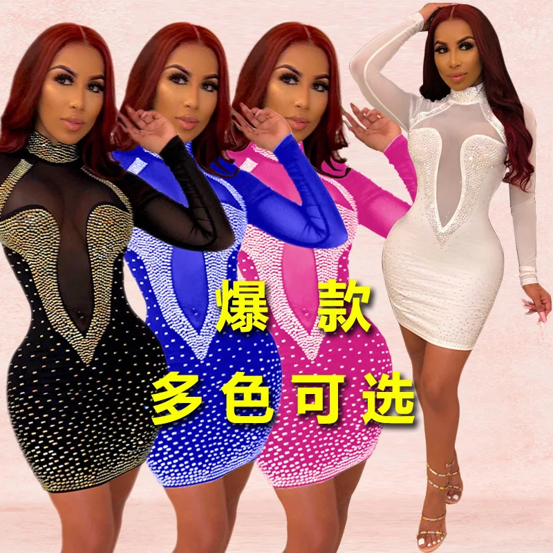 

Женское Сетчатое платье для ночного клуба, осень 2022