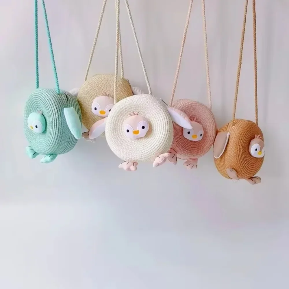 2024 детская сумка-мессенджер корейская версия новая летняя соломенная тканая