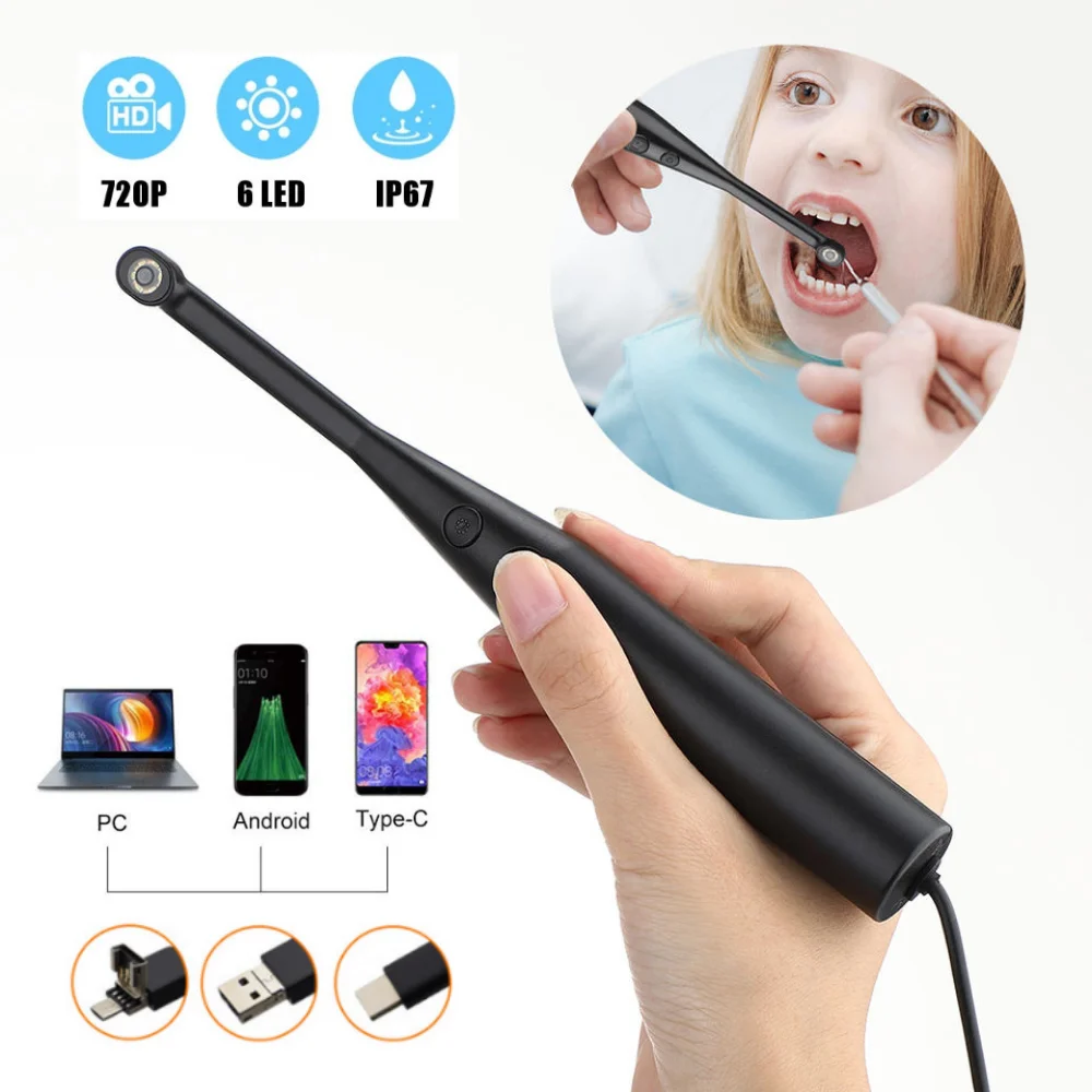 

3IN1 USB Intraoral Endoscope Camera 6 Led Light Real-time Orthodontist Inspection Tool Dentistry Inspection for Android PC